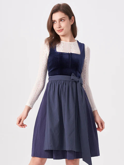 Dirndl aus Samt: Luxuriöse Eleganz in Rot und Blau